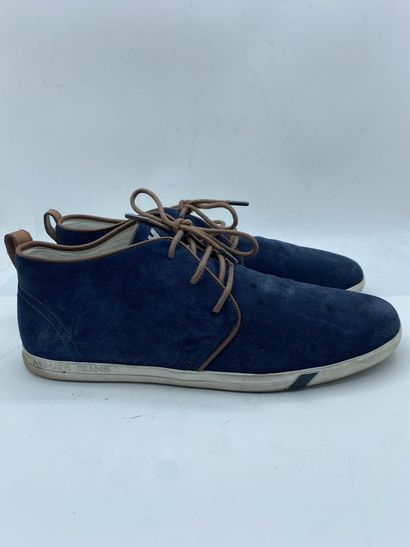 null ARMANI JEANS, Pair of sneakers model "V6545 43" navy blue and brown, size 45

In...