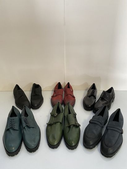 null Lot of 6 pairs of suit shoes VERSACE COLLECTION, size 44, colors: black, blue,...