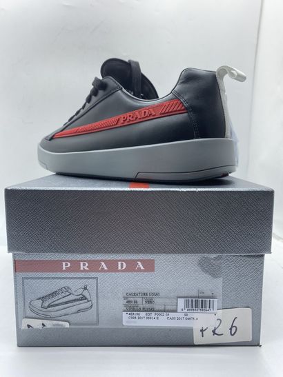 null PRADA, Pair of sneakers model "Vitello Plume" black, size 7 (UK size is 40 2/3)

New...