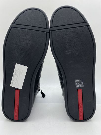 null PRADA, Pair of sneakers model "Vitello Vintag" black, size 8.5 (UK size is 42...
