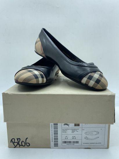 null BURBERRY, Pair of ballerinas model "Haymarket Highsmith Ballerina" black and...