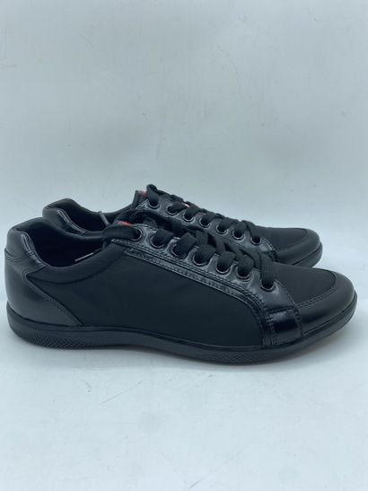 null PRADA, Pair of sneakers model "Nylon + Spazzola" black, size 5.5 (UK size is...