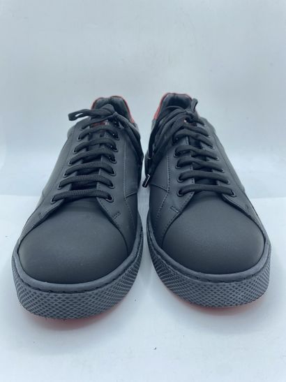 EXPLICIT, Pair of black and red sneakers,...