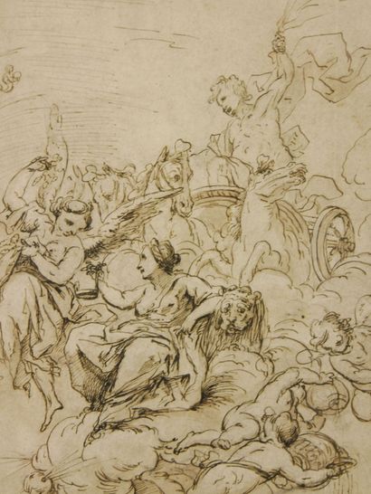 null School of Raymond DE LAFAGE (1656-1684) 

Apollo on his chariot 

Ink on paper...