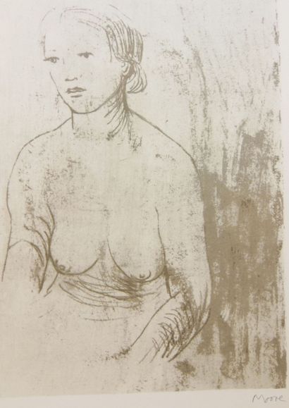 null Henry Spencer MOORE (1898-1986)

Bare breasted woman

Lithograph signed and...