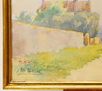 null École du XXème siècle 

Paysage de campagne

Aquarelle sur papier signée "M...