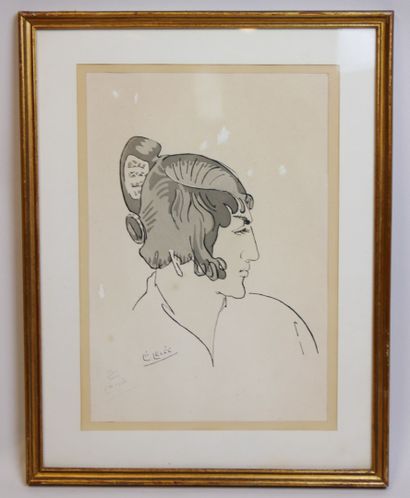 null Léo LELÉE (1872-1947)

Jeune femme de profil 

Lithographie sur papier signée...