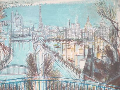 null Édouard Georges MACAVOY (1905-1991) 

View of Paris

Lithograph in color signed...