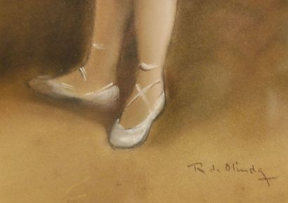 null René Pierre DE OLINDA (1893-?)

Les danseuses 

Pastel sur papier signé en bas...