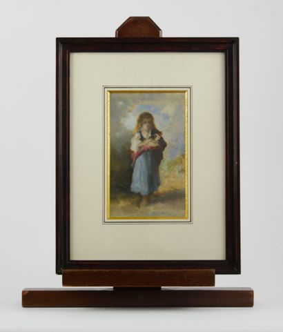 null Entourage of Camillo INNOCENTI (1871-1961)

Little girl with a dog 

Oil sketch...