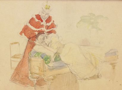 null Jean-Louis FORAIN (1852-1931)

Le gros chagrin 

Crayon et aquarelle sur papier...