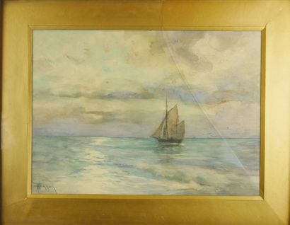 null Théodore HANNON (1851-1916)

Voilier au large

Aquarelle sur papier signée en...
