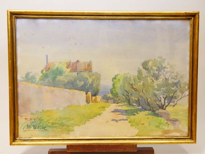 null School of the XXth century 

Country landscape

Watercolor on paper signed "M...