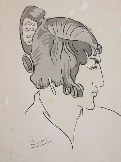 null Léo LELÉE (1872-1947)

Jeune femme de profil 

Lithographie sur papier signée...