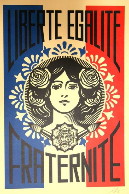 null FAIREY Shepard (1970) known as OBEY

Liberty, Equality, Fraternity 

Serigraphy...