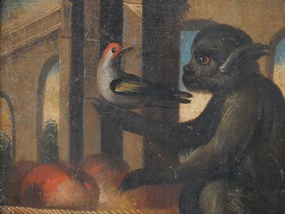 null École Française du XVIIIème siècle

Singe et oiseau

Toile 

H : 54 cm

L :...