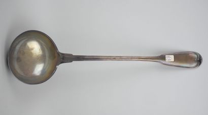 null Ladle in silver 950 thousandths with decoration net and outline. Marked 2nd...