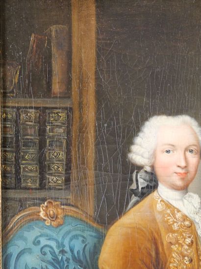 null FRENCH SCHOOL circa 1760, entourage of DROUAIS

Portrait of a man holding an...