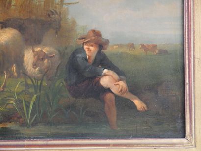 null Attributed to Paul Balthasar OMEGANCK (1755 - 1826)

Shepherd and herd

Parqueted...