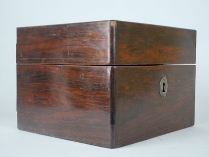 null Rosewood veneer scent box.

Eighteenth century period.

(Missing its interior,...