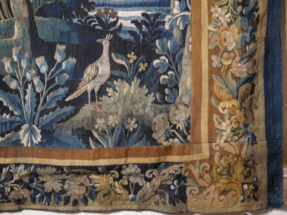 null AUBUSSON : 

Greenery

Tapestry.

Period XVIIth century.

(Border partly reported)

270...
