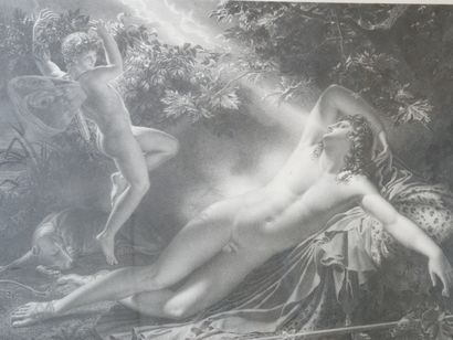 null Anne-Louis GIRODET (1767-1824) (d'après) 

Le sommeil d'Endymion

Gravure au...