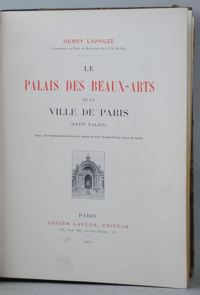 null LAPAUZE (Henry) 

Le palais des beaux-arts de la ville de Paris

Paris, Lucien...