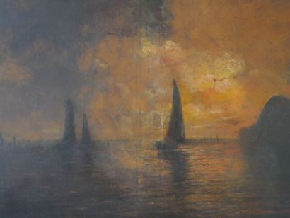 null French school of the end of the 19th century

Ships at sunset

Canvas

Without...