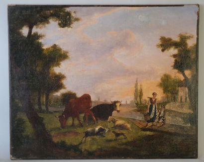 null French school of the 19th century

Herd of cattle on the river bank

Canvas

Without...