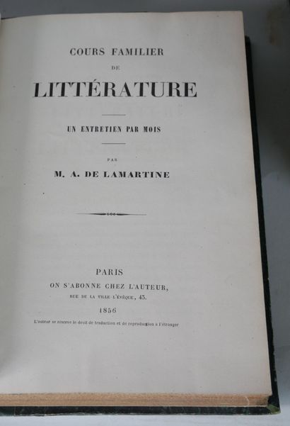 null LAMARTINE (A. de)

Cours familier de littérature

Paris, chez l'auteur, circa...