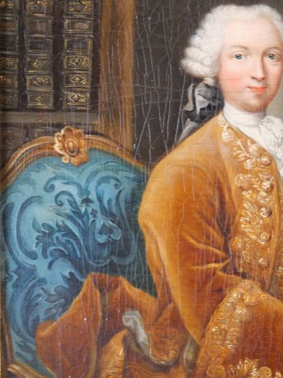 null École FRANCAISE vers 1760, entourage de DROUAIS

Portrait d'homme tenant une...