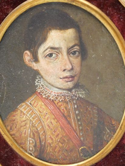 null École italienne du XVIème siècle

Portrait de jeune garçon en buste

Cuivre...