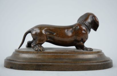 null Proof in bronze with brown patina representing a dachshund.

End of the 19th...