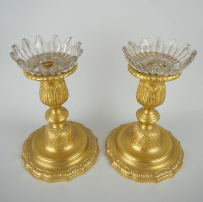 null Pair of small torches in gilt bronze.

Regency style.

H : 15,5 cm.



Expert...