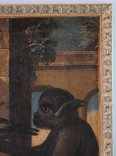 null French school of the 18th century

Monkey and bird

Canvas 

H : 54 cm

L :...