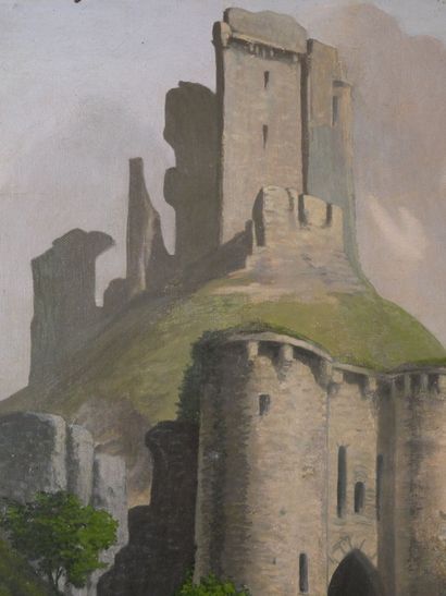 null School of the beginning of the XXth century 

Ruins 

Oil on canvas signed SIFF...
