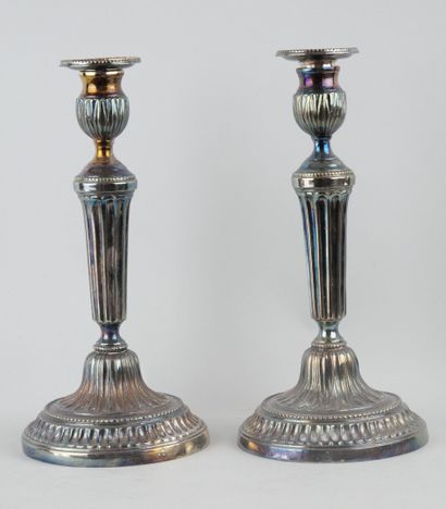 Pair of bronze torches with silver plating.

Louis...