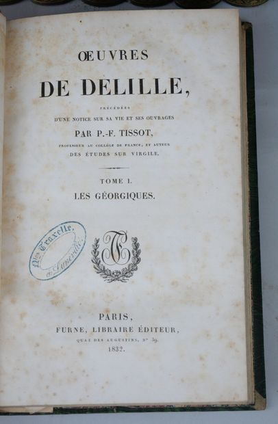 null DELILLE (Jacques) 

Works preceded by a notice on his life and works by P.-F....