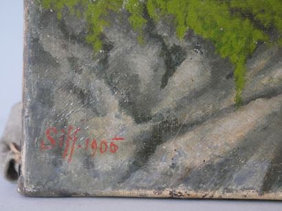 null School of the beginning of the XXth century 

Ruins 

Oil on canvas signed SIFF...