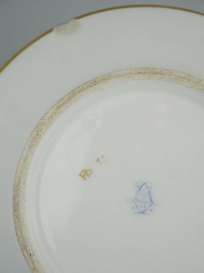 null SEVRES (hard porcelain):

Porcelain cup and saucer with polychrome and gold...