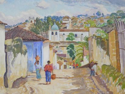 null Humberto GARAVITO (1897-1970) 

Village of Zumpango 

Oil on canvas signed and...