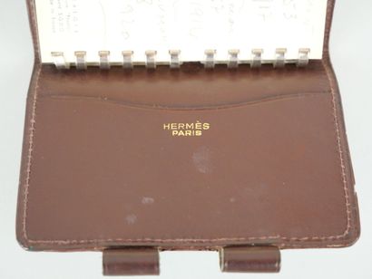 null HERMES Paris

Two leather agenda covers one brown and one black imitating lizard...