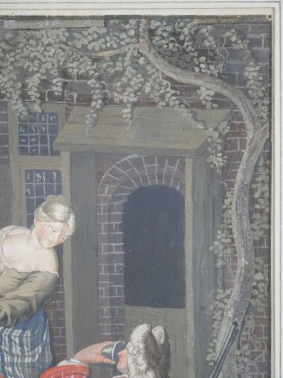 null École hollandaise du XVIIIème siècle 

La halte 

Aquarelle sur papier

23 x...