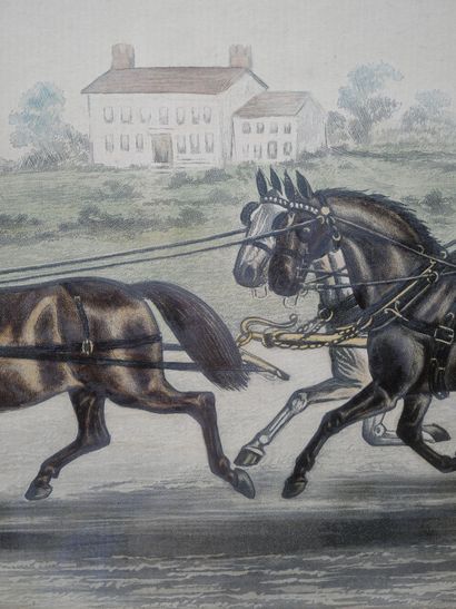 null D'après James POLLARD (1792/97-1867) 

The unicorn Norwich coach 

Gravure anglaise...