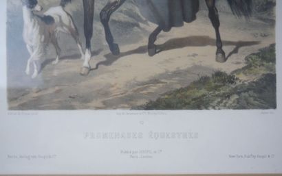 null After Alfred de DREUX (1810-1860)

Equestrian walks 

Engraving in color after...