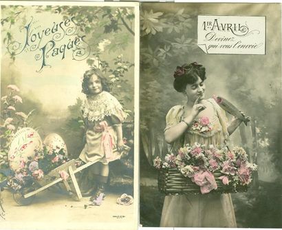 null 58 CARTES POSTALES FANTAISIES: Thématiques de Pâques-34cp & Premier Avril-2...