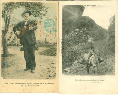null 53 CARTES POSTALES SCENES & TYPES: Cantal. "Agricuture-6cp, Attelage & Anes-6cp,...