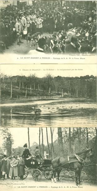null 20 CARTES POSTALES CHASSE A COURRE: Divers. "2cp-Equipage de Chantilly, 1cp-Princesse...