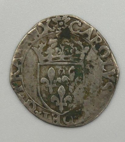 null 1 Monnaie Royale France.

Charles IX.

Sol Parisis, 1570.

Légende partiellement...