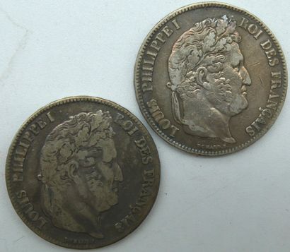 null Ensemble de 2 Monnaies France, Argent.

Louis Philippe 1er, type Domard, 1837...